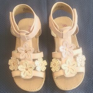 RACHEL SHOES girl size 12 pink white floral sandals